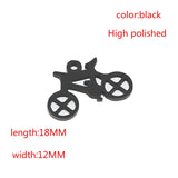 Bike Polish Stainless Steel Charm Biker Pendant for DIY Jewelry Making