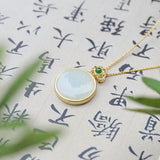 Silver Inlaid Hetian Jade Pendant Necklace Chinese Retro Charm Women's Jewelry