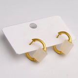 Silver Inlaid Hetian Jade Earrings for Women