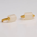 Silver Inlaid Hetian Jade Earrings for Women