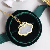 Chinese Retro Silver Inlaid Chalcedony Pendant Necklace