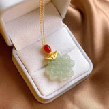 Silver Inlaid Chalcedony Knot Pendant Necklace - Unique Sand Craft Charm