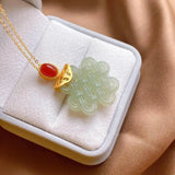 Silver Inlaid Chalcedony Knot Pendant Necklace - Unique Sand Craft Charm