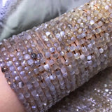 Silver Moonstone Square Faceted 4-5mm Loose Beads for DIY Jewelry Making