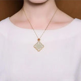 Silver Hetian Jade Chinese Knot Retro Red Cloud Charm