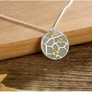 Silver Jade Plum Pendant Necklace - Hetian Jade