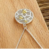 Silver Jade Plum Pendant Necklace - Hetian Jade