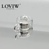 Silver-Plated Charm Carrier Bead for Jewelry Making - DIY Accessories