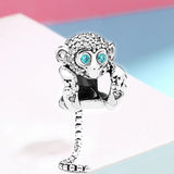 Silver-Plated Little Monkey Beads Bracelet for Men Women Children