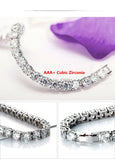 White CZ & Round Zirconia Tennis Bracelet 18.3g S26