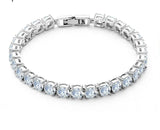White CZ & Round Zirconia Tennis Bracelet 18.3g S26