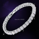 White CZ & Round Zirconia Tennis Bracelet 18.3g S26
