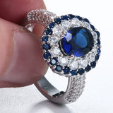Vintage CZ Zircon Engagement Ring, US 7 8 9 Wedding Promise Ring