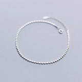 925 Sterling Silver Round Coin Chain Anklet Bracelet