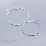 925 Sterling Silver Round Coin Chain Anklet Bracelet
