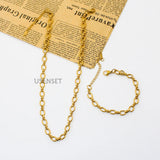 Link Chains Charms Bracelets Stainless Steel Plated Couple Bracelet Pulseras