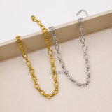 Link Chains Charms Bracelets Stainless Steel Plated Couple Bracelet Pulseras
