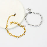 Link Chains Charms Bracelets Stainless Steel Plated Couple Bracelet Pulseras