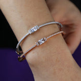 CZ Band Bangle Women 5A Cubic Zirconia Cuff Bracelet