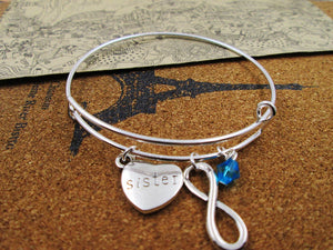 Sister Forever Charm Bangle Gift Birthday