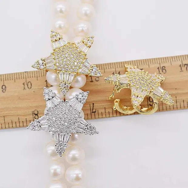 Zircon Star Shape Jewelry Clasp 30mm DIY Necklace Hook