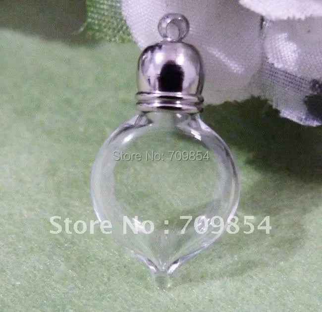 Heart Shape Clear Glass Bottle Rice Vial Romantic Gift+Cap