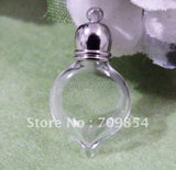 Heart Shape Clear Glass Bottle Rice Vial Romantic Gift+Cap