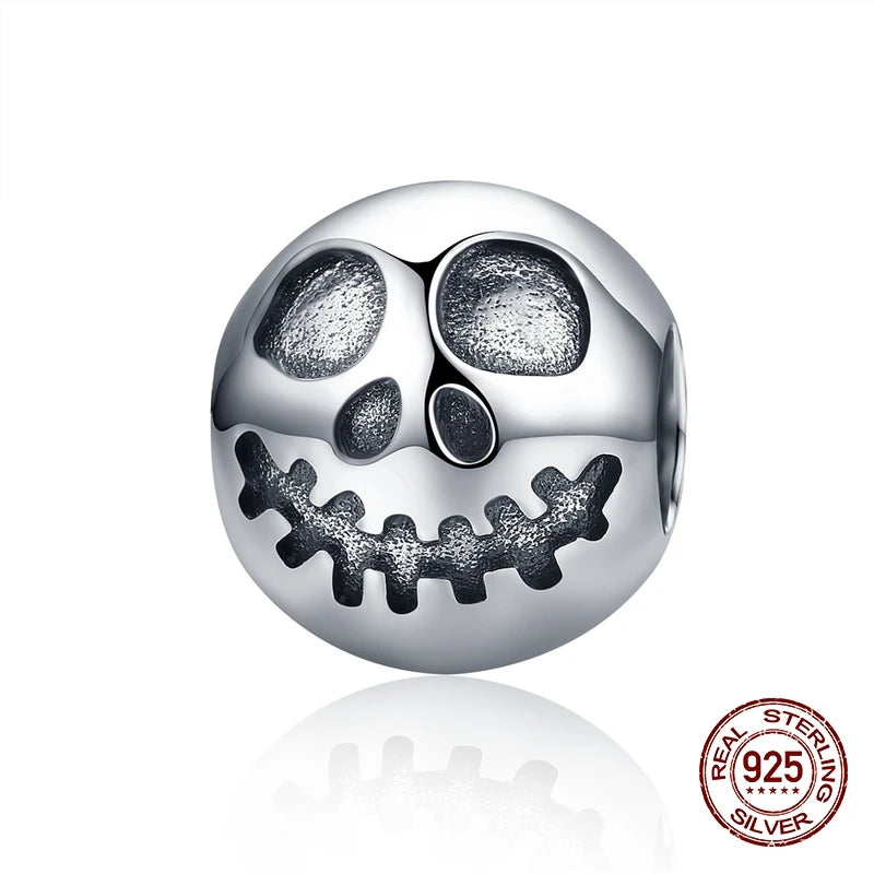 Skull Beads Charms 925 Sterling Silver Halloween Jewelry