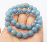 Sky Deep Jade Faceted Round Bracelet 7.5inch