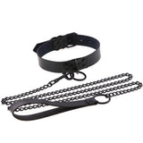 Alternative Slave PU Leather Collar Traction Rope Bondage