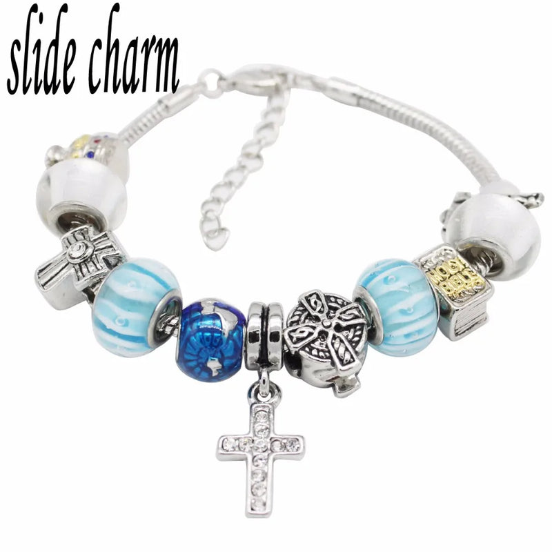 Earth Holy Grail Jesus Cross Pendant Bracelet