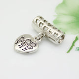 Happy Family Life Dangle Heart Charm Bracelet Love European Bead