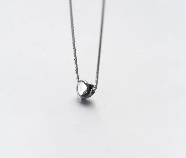 Women's Real 925 Sterling Silver Heart Necklace Pendant