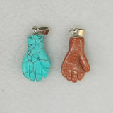 Small Palm Stone Pendants Mixed Charms Hand Pendant for Jewelry Making Men