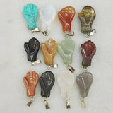 Small Palm Stone Pendants Mixed Charms Hand Pendant for Jewelry Making Men