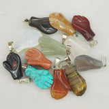 Small Palm Stone Pendants Mixed Charms Hand Pendant for Jewelry Making Men