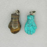 Small Palm Stone Pendants Mixed Charms Hand Pendant for Jewelry Making Men