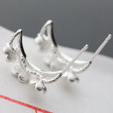 Petals Female Anti Allergy 925 Sterling Silver Earrings
