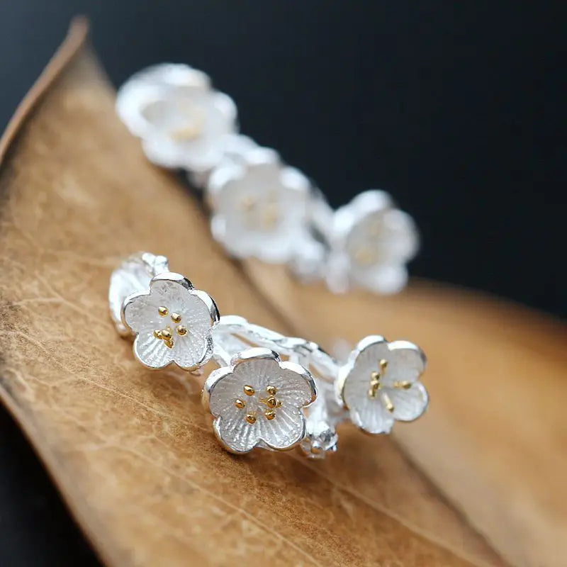 Petals Female Anti Allergy 925 Sterling Silver Earrings
