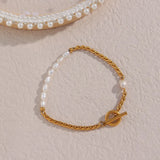 Freshwater Pearl Chain Necklace Stainless Steel Bracelet