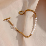 Freshwater Pearl Chain Necklace Stainless Steel Bracelet