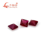 Small Size Square Shape Princess Cut Red Natural Ruby Gem Stones Loose Gemstone
