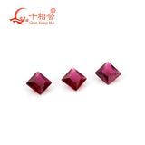 Small Size Square Shape Princess Cut Red Natural Ruby Gem Stones Loose Gemstone