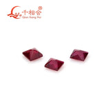 Small Size Square Shape Princess Cut Red Natural Ruby Gem Stones Loose Gemstone