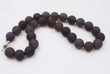 Smoky Quartz Round Bead Necklace 18 inch Natural Stone Jewelry