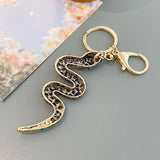 Rhinestone Snake Keychain Bag Charms Car Souvenirs Metal Keychain