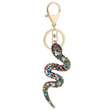 Rhinestone Snake Keychain Bag Charms Car Souvenirs Metal Keychain