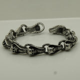 Snake & Skull Design Stainless Steel Chain Bracelet Men's Jewelry