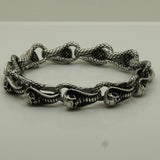 Snake & Skull Design Stainless Steel Chain Bracelet Men's Jewelry
