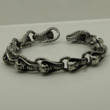 Snake & Skull Design Stainless Steel Chain Bracelet Men's Jewelry